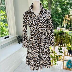 J.Crew leopard print shirt dress